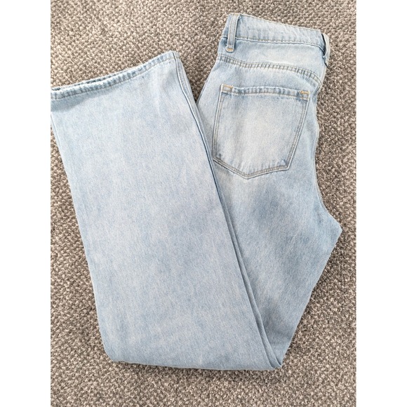 Vervet Denim - Vervet Los Angeles V2473 Distressed Wide Leg Jeans Light Wash Cotton Size 28